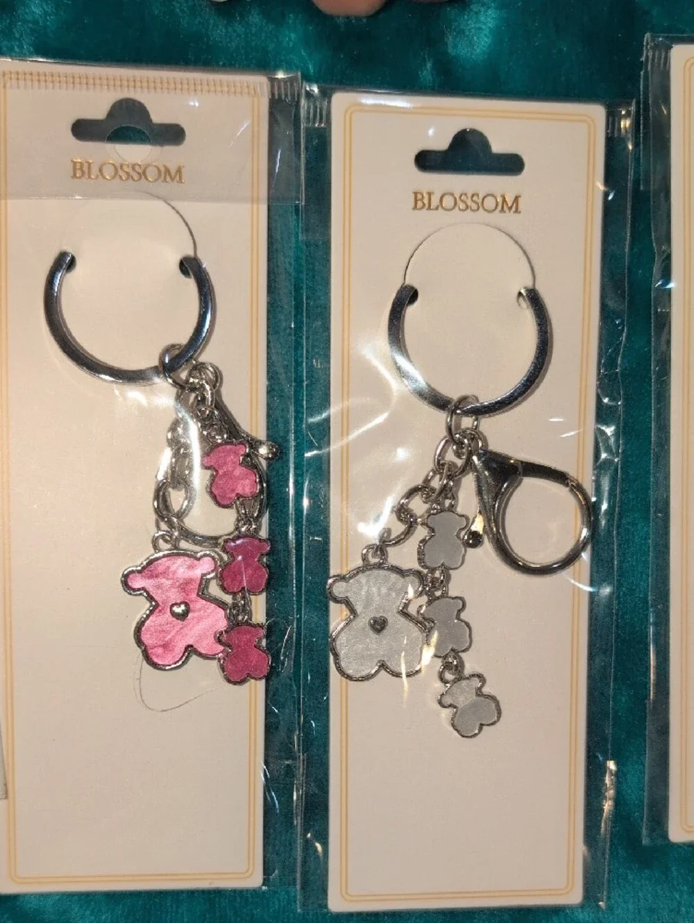 Silver Teddy Charm Keychain - NWT